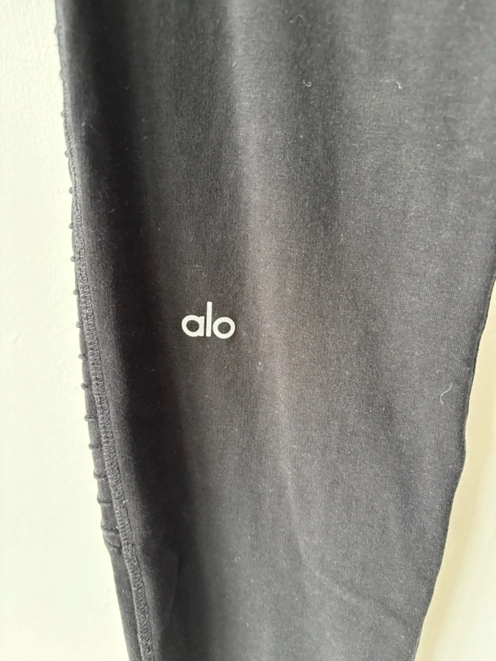 Alo Yoga Black Urban Moto Sweatpants Ribbed Joggers Drawstring Waist Athleisure